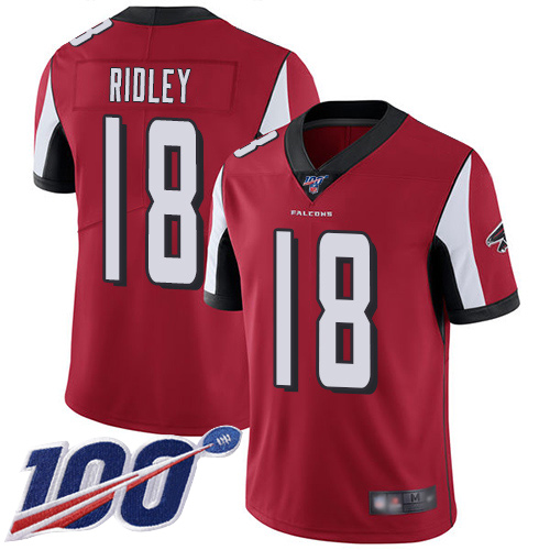 Atlanta Falcons Limited Red Men Calvin Ridley Home Jersey NFL Football #18 100th Season Vapor Untouchable